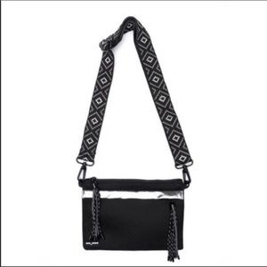 NWT Go Dash Dot Black Neoprene Crossbody Bag